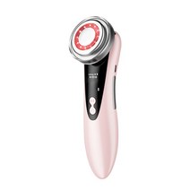 갈바닉마사지기 고주파마사지기 갈바닉EMS 얼굴 마사지 페이셜 메조 테라피 LED 주름, 핑크 02