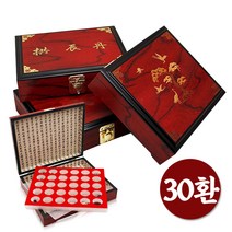 공진단 나무 상자 30환 돈진단 한지 적색 고급 선물 박스 환약 경옥고 청병 한약상자 한의원, 공진단 상자(나무한지적색), 무인쇄(30환)_A01077