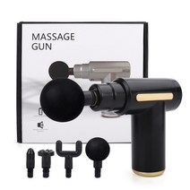 마사지 건 deep tissue percussion 근육 마사지 통증 완화 fascia gun electric body massager mini massage gun, 검은 색