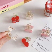 상큼한 체리 아크릴 잔머리 정리 미니 소형 집게핀/헤브즈