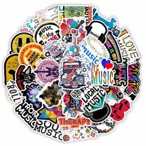 셀렉트스티커 캐리어스티커 노트북 스트릿 뮤지션 MUSIC 50종 세트, 혼합색상