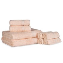 SUPERIOR 10피스 세안 수건 세트 이집트 면 로열 퍼플 272164, 8 Piece Towel Set, Peach