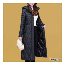 티피/Teepie 엄마옷 패딩 코트 하프 기장 오버사이즈 후드 패딩 점퍼