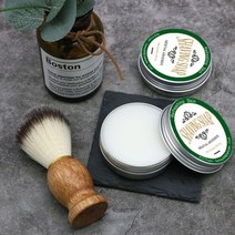 60g 남성용 면도 비누 크림 민트 향기 연화 비어드 폼 리치 쉐이브 브러쉬 세트, AE) Shaving Soap