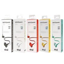 SS1810 Viral 바이럴 VE-20 줄꼬임방지 플랫코드 MP3 스마트폰 갤럭시 다양한호환성 패션이어폰, 본품선택