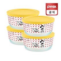 코렐 파이렉스 미키마우스 원형 레몬 저장용기 4p세트, 단품