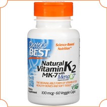 닥터스베스트 MenaQ7 함유 내추럴 비타민K2 MK-7 100mcg 베지캡슐 60정, 1병