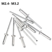 M2.4 M3.2 50/200 PCS 알루미늄 블라인드 리벳 풀 네일 도구 라운드 헤드 고정 액세서리