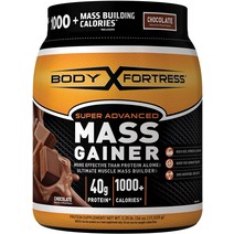 바디 포트리스 슈퍼 어드밴스드 웨이 프로틴 파우더 매스 게이너 글루텐 프리 초콜릿 2.25 lbs, 기본