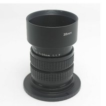 Fujian 35mm f/1.7 CCTV 시네 렌즈 M4/3 / MFT 마운트 카메라 어댑터 링 c-m4/3 후드 올림푸스 파나소닉 마이크로 4/3, [01] Black, [03] E 마운트