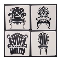 종이 휴대용 피크닉 골판지 의자 13x13Cm 소파 의자 가구 벽 그림 장식 레이어링 플라스틱 DIY 색칠 엠보싱 스크랩북 스텐실 1 피스, K13141516