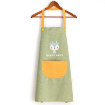 모모아 어린이집 캐릭터 방수 앞치마, 그린, 1개