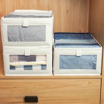 마벨인홈 고급 접이식 패브릭 메쉬 통풍 옷정리함 대형 3종 1세트, 본품