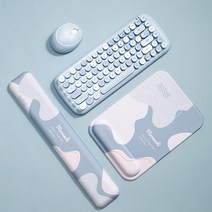 홈인미 밀크수딩 손목보호 마우스패드 키보드패드 세트 손목받침대 메모리폼 팜레스트 2 in 1, 밀크수딩세트