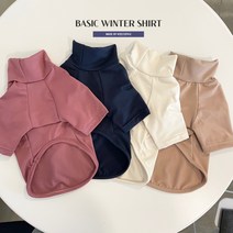 버터샵 강아지 애견 봄 가을 겨울 소형견 중형견 멍트텍 발열 티셔츠 의류 옷 S-2XL, 아이보리