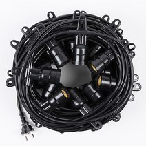 15m 30소켓 간격 50cm 오징어등 전등선 펜션 카페 루프탑 조명 생활방수 E26