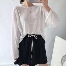 프리 베이직 린넨 박스 티 빅사이즈 오버핏 롱티 긴팔 여름용