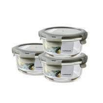 락앤락 오븐글라스 유로 내열유리 밀폐용기 원형 380ml 3개