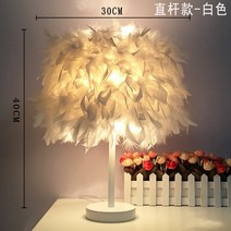 깃털 LED 조명 침실 감성 인테리어 여캠 간접조명 자취방 밝기조절, 밝기조절 X, 깃털 조명 화이트스탠드 (중형)