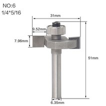 1/4 "생크 고품질" T 비스킷 조인트 슬롯 커터 조인트/슬로팅 라우터 비트 목재 작업, 06 NO6