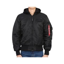 [알파인더스트리] MA-1 ZH 128113 285 BLACK REFLECTIVE 남자 후드 패딩 봄버 자켓