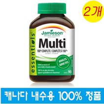 (캐나다 직구) 자미에슨 멀티비타민 성인 100% Jamieson Complete Multi Vitamin ADULT 90정 2개