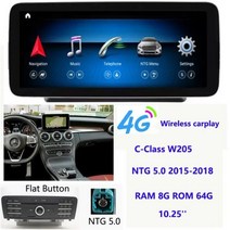 안드로이드올인원 Bonroad 차량용 라디오 메르세데스 벤츠 C 클래스 W205 GLC 클래스 X253 W446 2015-2018 NTG 5.0 멀티미디어 GPS 안드로이드 1, C W205 NTG5.0_Eight Core