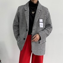 투버튼 자켓 체크 하운드 마이 블레이저