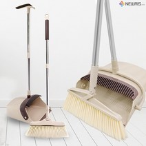 메나르 롱 실리콘 빗자루 쓰레받기 세트, 유광