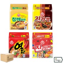 오뚜기 멀티팩 4종 (진라면 매운맛 + 진짬뽕 + 참깨라면 + 열라면) + 더블비물티슈&패키지, 1세트