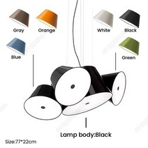다이닝 룸용 모던 스페인 디자이너 펜던트 조명 북유럽 약물 다채로운 침실 걸이식 고정장치, [01] 3head Black Body, [01] 웜 화이트, [02] Black