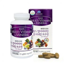 비타민스토리 맥스 멀티비타민 앤 미네랄 포우먼, 90정, 1개