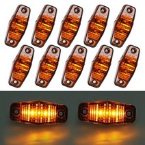 앰버 2 Led 라이트 타원형 클리어런스 트레일러 자동차 24V LED 트럭 사이드 마커 테일 램프 10 개