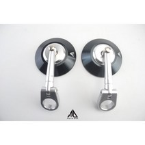 클래식 바엔드 미러 네이키드 언더본 커스텀 사이드 부품 파츠 오토바이 바이크, 실버 스틱 블랙 미러 한 쌍