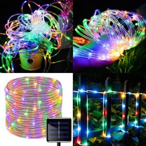 Solar 태양광 100 LED 튜브 호스 줄 야외 조명 인테리어등, 컬러빛(Colour)
