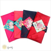 목단자수 매화단 예단보 - 예단용(예단서식지) 봉채용(봉채서식지), 예단보 색상:산호색|용도 선택:예단용(신부), 단품
