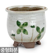 중형 다육 다육이 그림 화분 - 식물 선인장 동백꽃 분갈이 여주 도자기 옹기 베란다 인테리어 홈 가드닝 거실 책상 토분, 08_세인_여주 도자기화분_NO_08