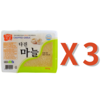 그린촌 국산 국내산 냉동 다진마늘 400g 2팩 3팩 꼭지제거 오전 11시 주문마감, 400g x 3 팩