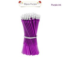 52 Pcs/LOT 0.38mm 지우개 젤 펜 블루/블랙 잉크 볼펜 리필 막대 빨 손잡이 문구 용품, 50pcsPurple Refill