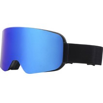ROBESBON 광각 이중 김서림방지 스키 고글, 블루 + 블랙