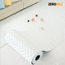 제로벨 18T PVC 층간소음방지 롤 매트 폭 110cm x 5m 유아 어린이 놀이방매트, 헤링본 화이트
