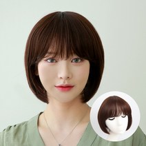 [W1041] 루나 단발 가발 보브컷 데일리 인모100 전체가발, L SIZE(55-57cm), 진한갈색, 1개