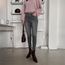 [겟잇미] 제라케 스키니 흑청 사선트임 데님팬츠 (7849467)