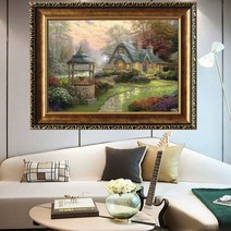 세계명화 DIY 보석십자수 모나리자 십자수 시의 정원 유럽풍 유화 거실 -96216, 빅체크 수입실 82X61cm 네줄 자수