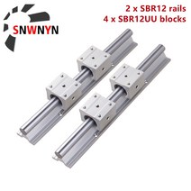 전동커튼레일 자동커튼 2Pcs SBR12 선형 레일 가이드 슬라이드 + 베어링 블록 길이 300 500 600 800 1000 1