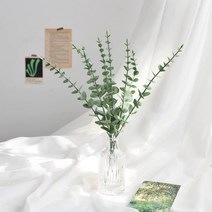 케이트가든 싱글 유칼립투스 조화 줄기 + 플리츠 화병 세트