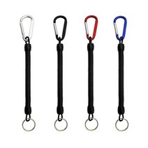 카라비너 스프링줄 세트 카리비너 핀온릴 스포츠 1P 소지품 늘어나는줄 레저 업무 OC1145, 크롬(1145-1)