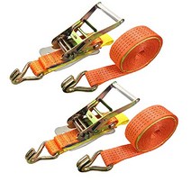베스트 앤서 래칫식 J후크 래싱 벨트 훅 러싱 타이 다운 벨트 파단 하중 4000kg 벨트 폭 50mm 고정측 1m 권측 10m 2개 세트