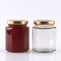 유리병 58파이 육각180 1개 (약 지름6.3cm 높이8.6cm 마개5.8cm 용량200ml), 검정색러그캡