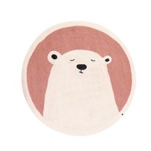 아기방러그 인조양털러그 원형러그, 블루